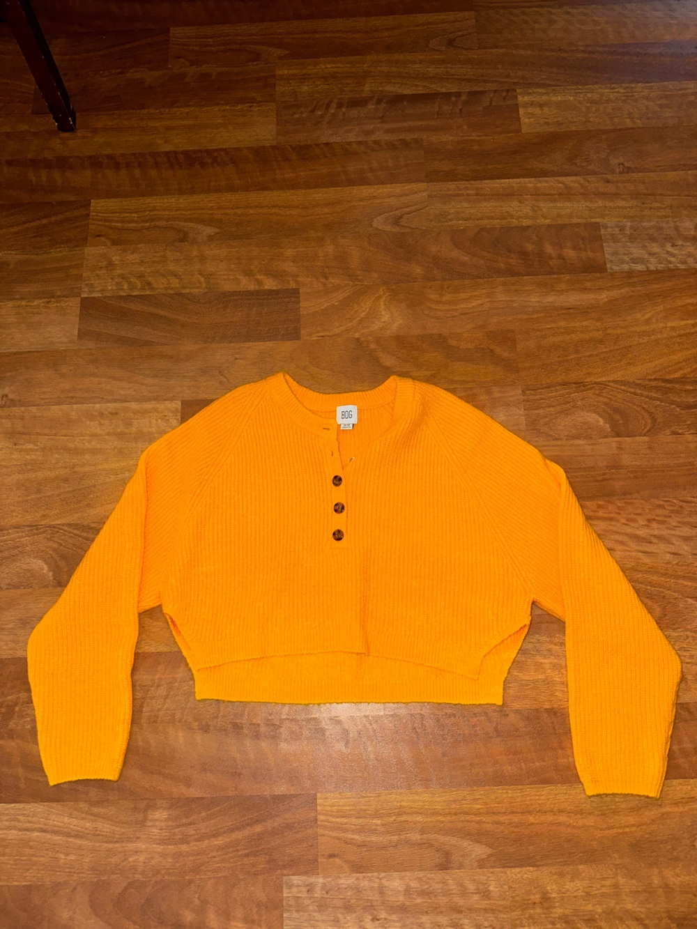 BDG Orange Ribbed Knit Sweater